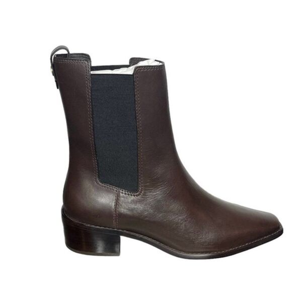 Tory Burch Women's 10M Chelsea Smooth Calf Leather Boot New With Box Brown Coco - Picture 1 of 16